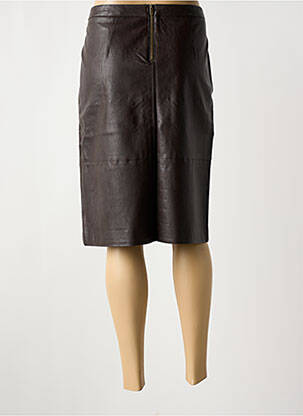 Jupe mi-longue coupe droite marron ELORA femme