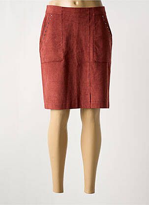 Jupe courte poches rouge ELORA femme