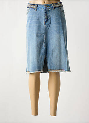 Jupe mi-longue bleu ELORA pour femme