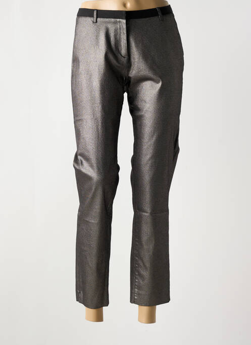 Pantalon 7/8 fermeture zippée sous rabat avec crochet taille normale noir ELORA femme