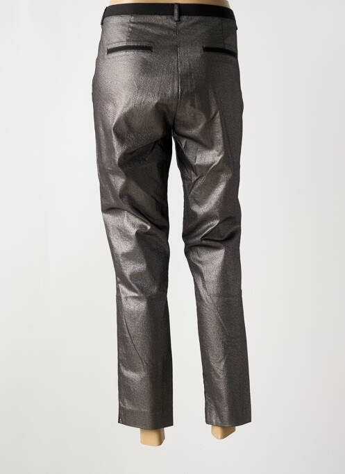 Pantalon 7/8 fermeture zippée sous rabat avec crochet taille normale noir ELORA femme