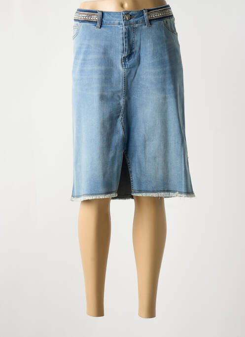 Jupe mi-longue bleu ELORA pour femme