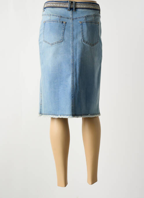 Jupe mi-longue bleu ELORA pour femme