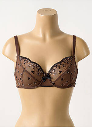 Soutien-gorge légère et transparente haut soutien-gorge emboitant marron LOU femme