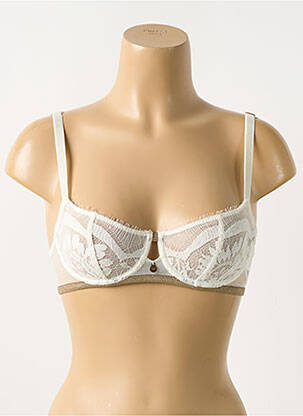 Soutien-gorge effet matière satinée haut soutien-gorge balconnet blanc BARBARA femme