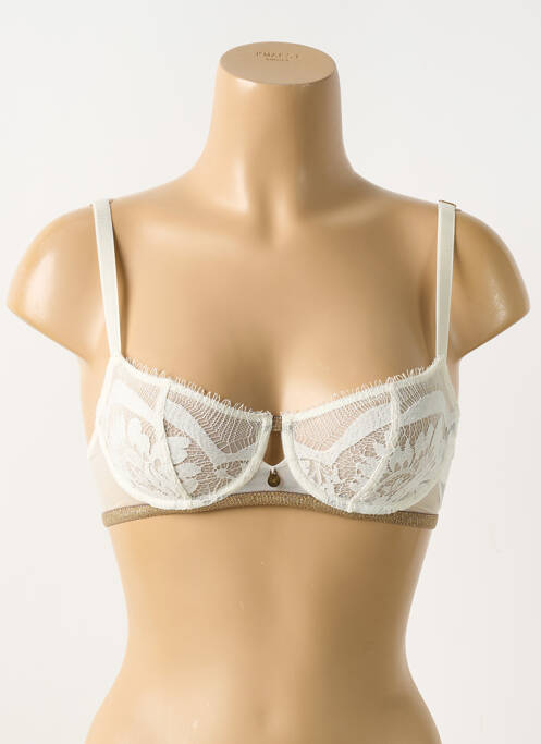 Soutien-gorge effet matière satinée haut soutien-gorge balconnet blanc BARBARA femme