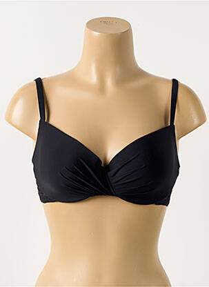 Soutien-gorge effet matière satinée haut soutien-gorge moulé noir ELORA femme