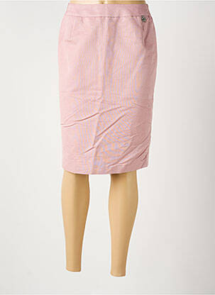 Jupe mi-longue taille à pinces rose GALLIANO femme