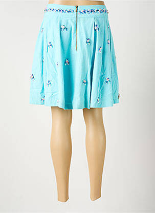 Jupe courte taille à pinces bleu DERHY femme