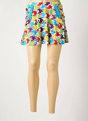 Mini-jupe taille élastique bleu GALLIANO femme