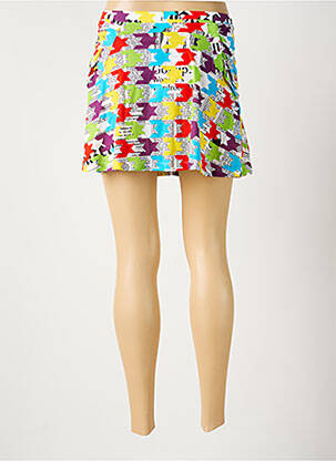 Mini-jupe taille élastique bleu GALLIANO femme
