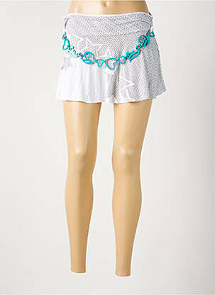 Mini-jupe taille élastique blanc GALLIANO femme