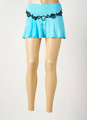 Mini-jupe taille élastique bleu GALLIANO femme