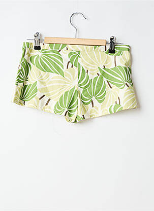 Short fermeture zippée sous rabat boutonné taille basse vert LAURA URBINATI femme