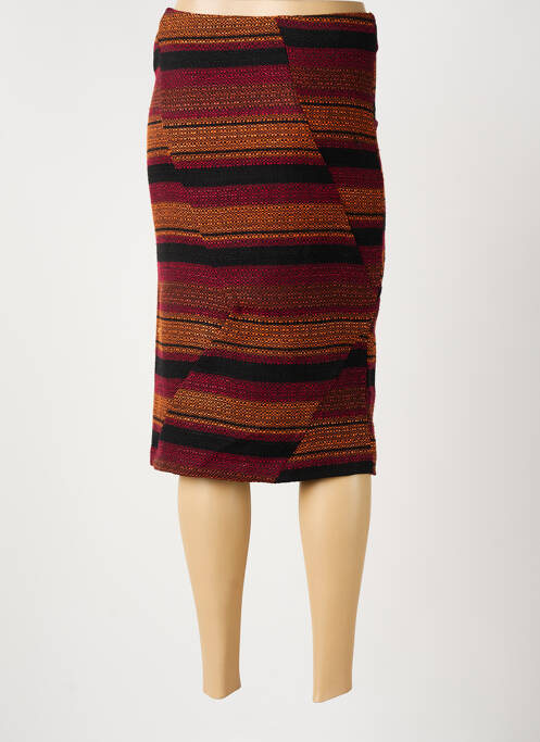 Jupe mi-longue orange MANIGANCE pour femme