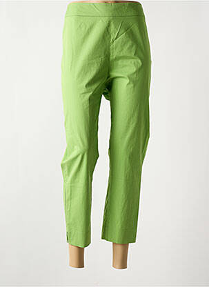 Pantalon 7/8 taille à pinces taille normale vert DEVERNOIS femme
