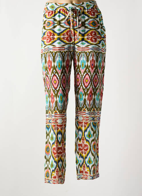 Pantalon droit taille élastique taille normale vert DERHY femme
