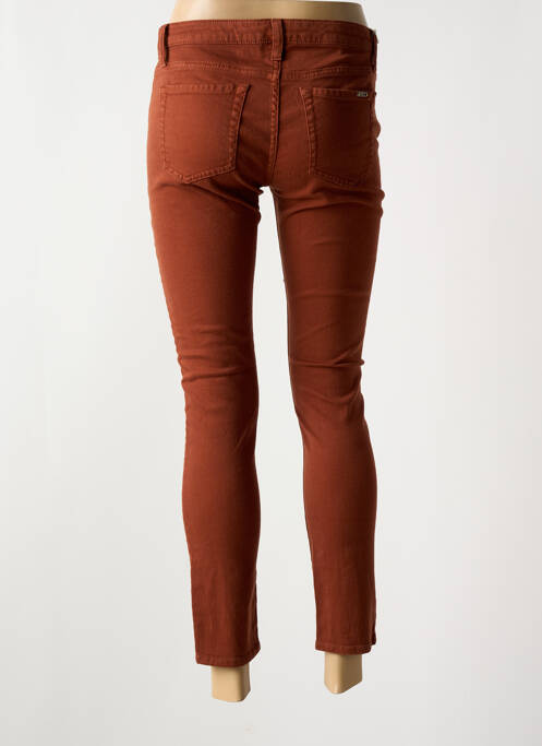 Jeans coupe slim stretch taille basse marron ACQUAVERDE femme