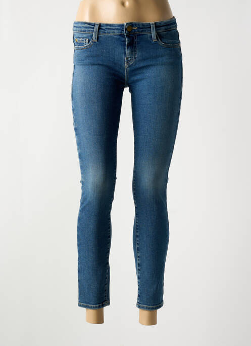 Jeans coupe slim stretch taille basse bleu fonce ACQUAVERDE femme