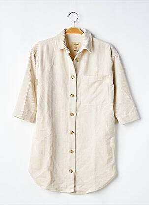 Robe mi-longue manches 3/4 beige BELLEROSE fille