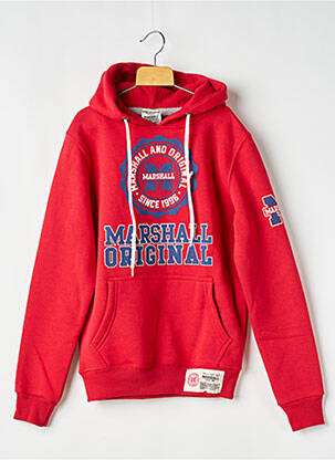 Sweat-shirt à capuche poches manches longues rouge MARSHALL ORIGINAL homme