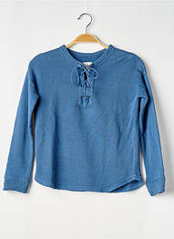 Sweat-shirt tissage jersey manches longues bleu SWILDENS fille