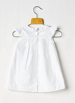 Robe mi-longue manches courtes manches courtes blanc CYRILLUS fille