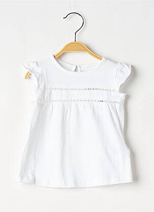 T-shirt fermeture boutonnée au dos manches courtes blanc CHICCO fille