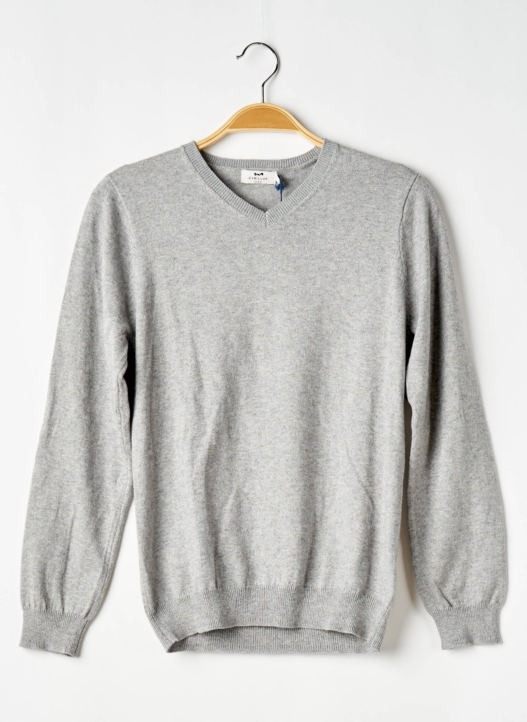 Pull stretch manches longues gris CYRILLUS garçon
