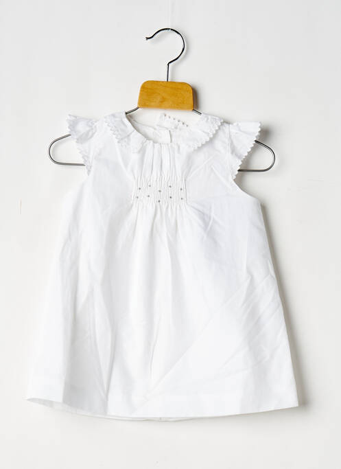 Robe mi-longue blanc CYRILLUS pour fille