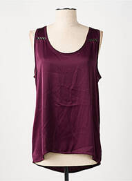Top coupe fluide sans manche violet PABLO femme