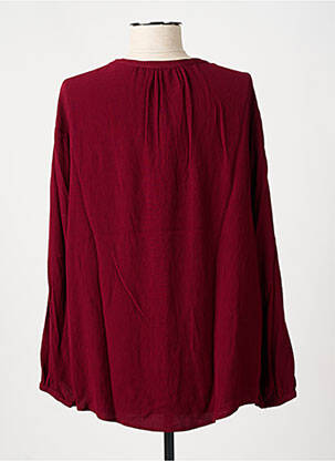 Blouse col rond manches longues rouge PABLO femme