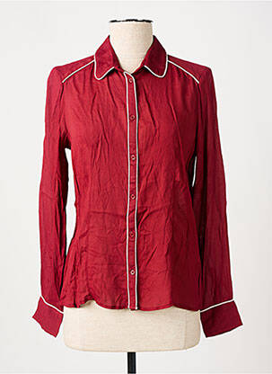 Chemisier tissage crêpe manches longues rouge PABLO femme