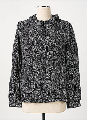 Chemisier coupe cintrée manches longues noir SEE U SOON femme