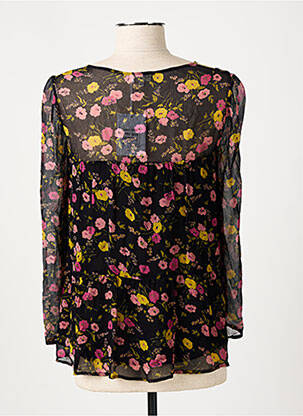 Blouse légère et transparente manches longues noir PABLO femme