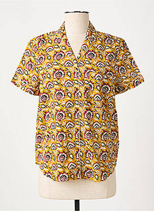 Chemisier manches courtes manches courtes jaune CYRILLUS femme