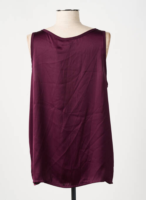 Top coupe fluide sans manche violet PABLO femme