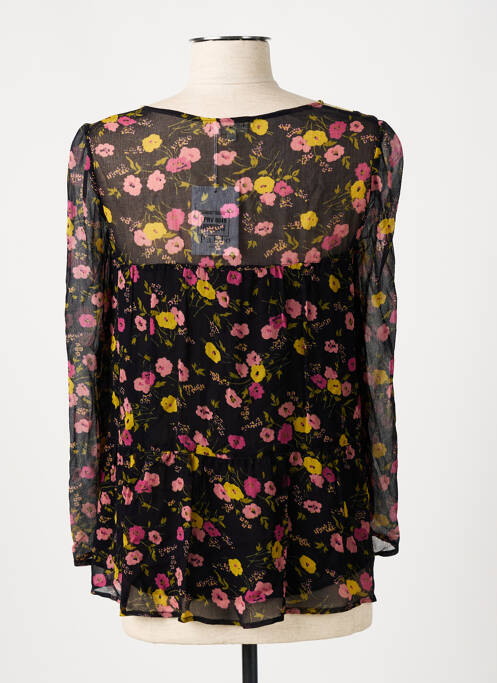 Blouse légère et transparente manches longues noir PABLO femme