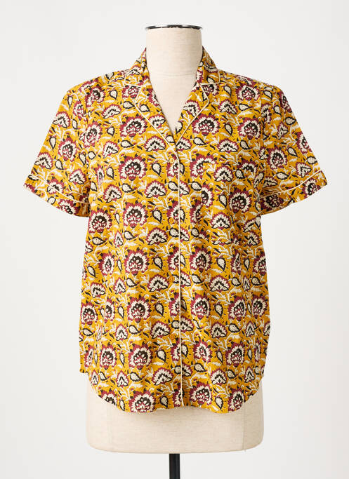 Chemisier manches courtes manches courtes jaune CYRILLUS femme