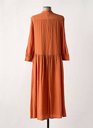 Robe longue manches longues manches longues orange CYRILLUS femme