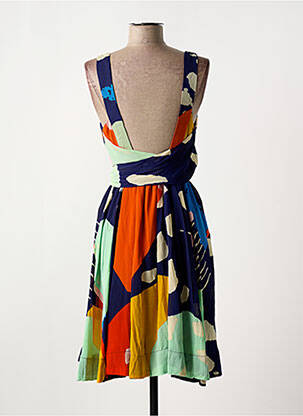 Robe mi-longue coupe fluide fines bretelles bleu DERHY femme