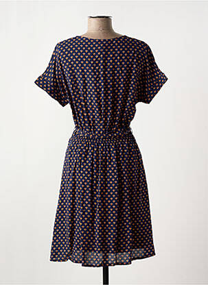 Robe mi-longue imprimé fantaisie manches courtes bleu CYRILLUS femme