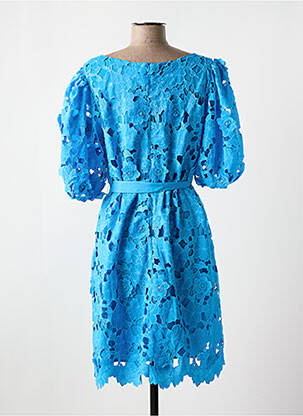 Robe mi-longue manches courtes manches courtes bleu DERHY femme