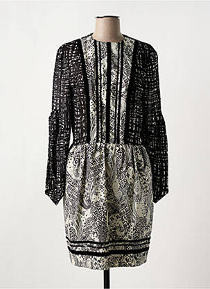 Robe courte fermeture zippée au dos manches longues noir PASCAL MILLET femme