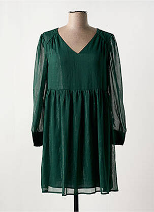 Robe courte manches longues manches longues vert CYRILLUS femme