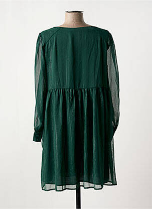 Robe courte coupe fluide manches longues vert CYRILLUS femme
