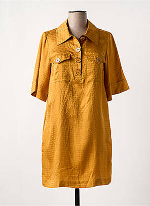 Robe courte manches courtes manches courtes jaune MANOUSH femme