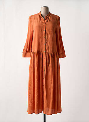 Robe Fluide Cyril En Soie 100% - Couleur Marron Clair (praline) - Taille FR 40 - Neuf Avec étiquettes
