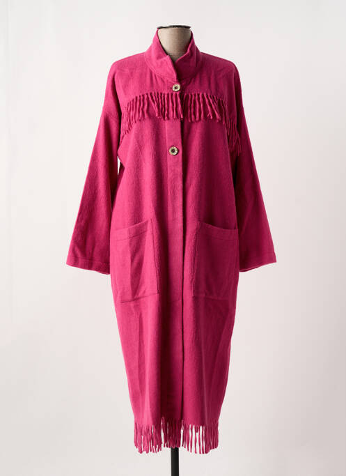 Manteau long rose LE CHAT pour femme
