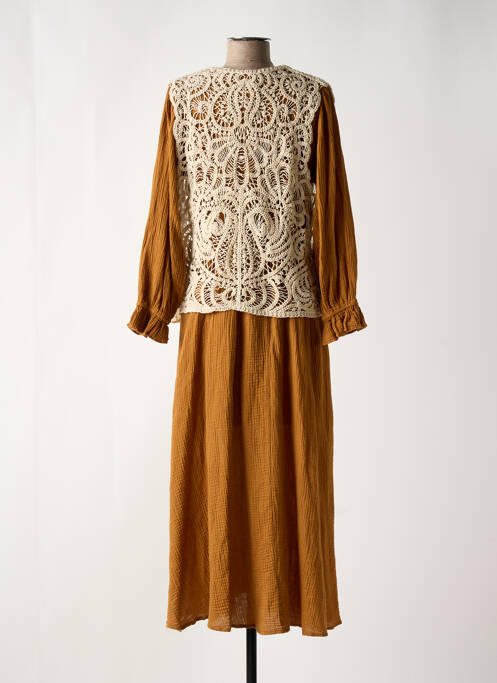 Robe longue marron LOUIZON pour femme